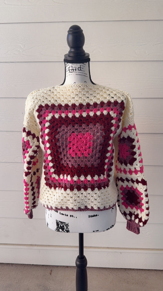 Granny Square Pullover Sweater