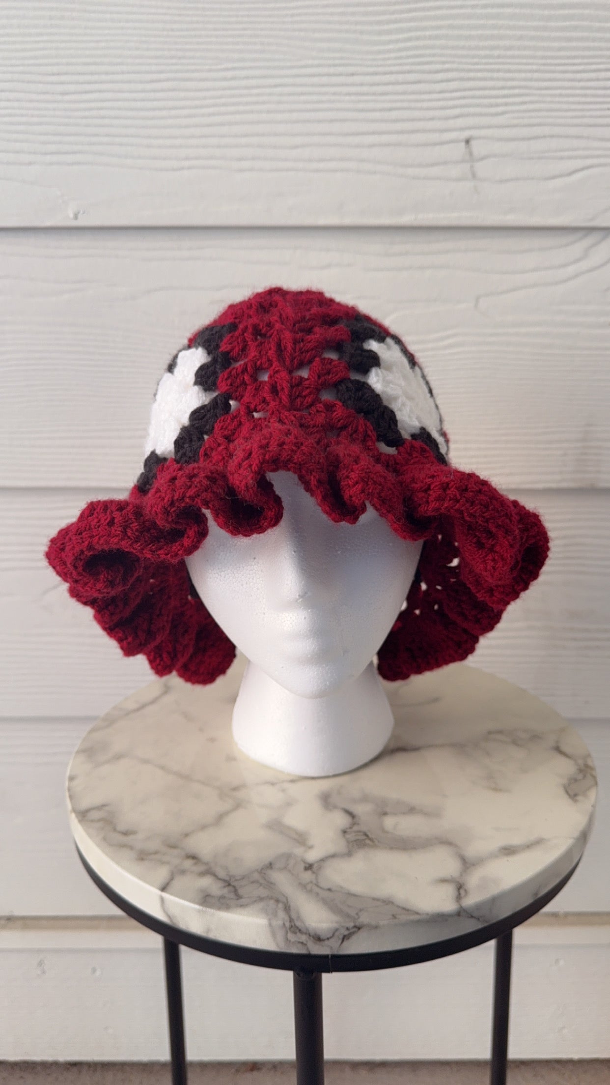 Granny Square Ruffle Hat