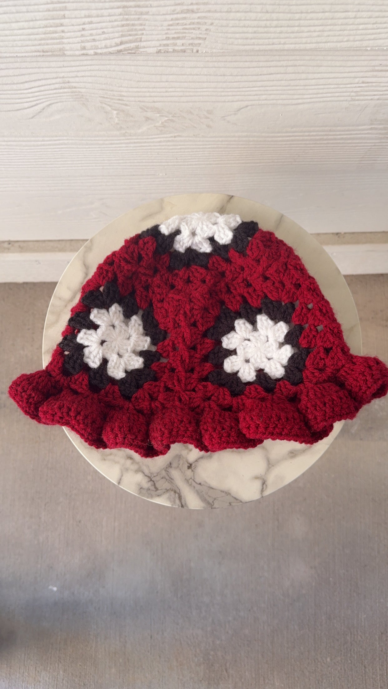 Granny Square Ruffle Hat