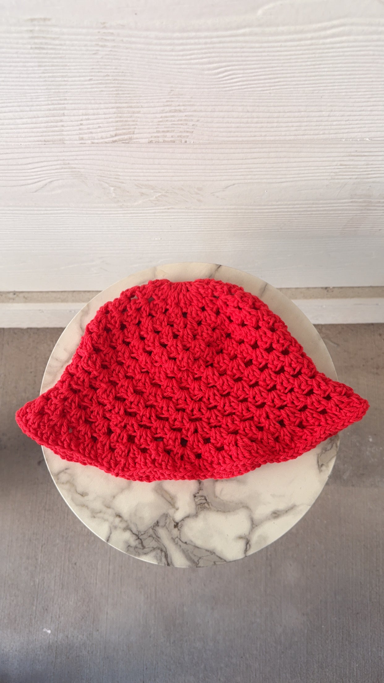 Solid Color Granny Square Bucket Hat